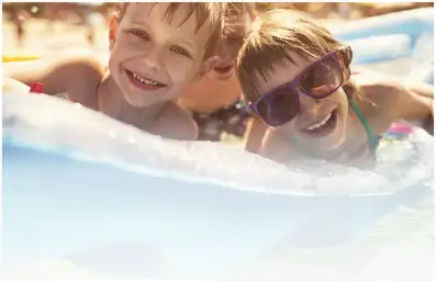 children swimming